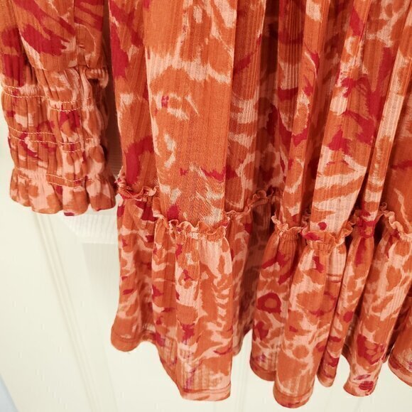 Free People Dark Romantic Tunic S Merlot Combo (Orange/Red) - Picture 14 of 16